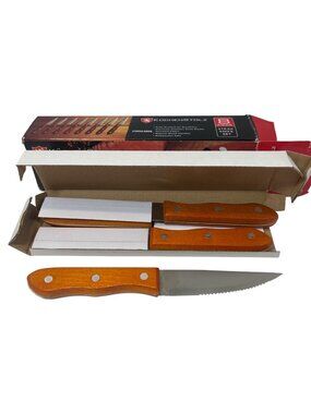 Küchenstolz 8-Piece Steak Knife Set With Stainless Steel Blades & Natural Wood H